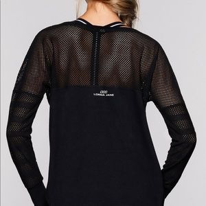 Lorna Jane mesh detail warmup top